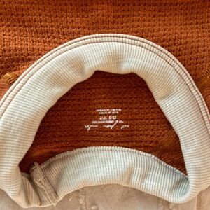 Rust Waffle Knit Shirt- urban outfitters